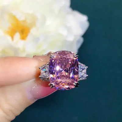 15 karat renkli strass yüzük, ayarlanabilir - 4