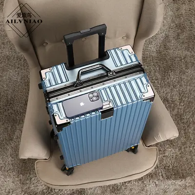 Aluminiumrahmen-Koffer PC Geschäftswagen Universalrollen-Koffer Student 26 Zoll großformatiger verschlüsselter Kasten Kabinengröße Koffer - 13