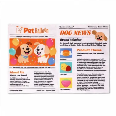 Durable Newspaper Dog Toy, Crinkle, Interactive