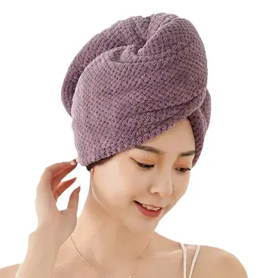 Thickened Soft Absorbent Adult Quick-Dry Hair Cap, Japanese-Style Lint-Free Household Bath Towel Hair Wrap, Douyin Viral Hot Seller
