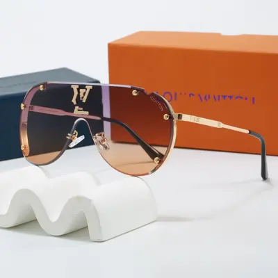 Rivet Toad-Shaped Large Frame Metal Sunglasses - 8
