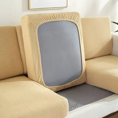 Solid Color Elastic Sofa Cover, Full Coverage, Thickened
