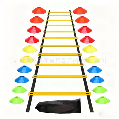 Agility ladder set with football training equipment, obstacle discs and jump rope - 7