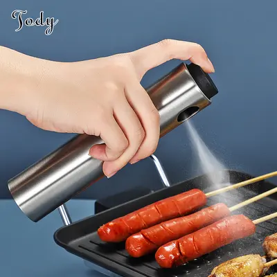 304 paslanmaz çelik sprey şişesi cam sprey şişesi soya sosu sirke püskürtücü cam sprey şişesi mutfak basın sprey şişesi