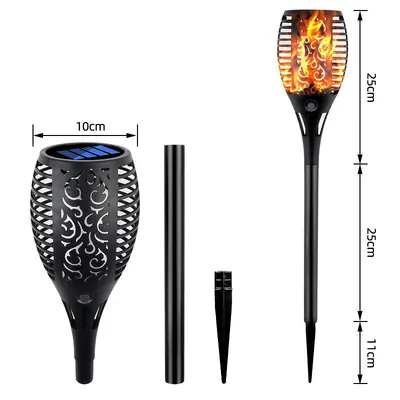 Waterproof 12 LED Solar-Powered Flame Garden Lamp - 8