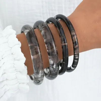 Sınır Ötesi Avrupa Amerika Amazon Yeni Model Bileklik Moda Kişisel Minimalist Tarzı Şeffaf Mermer Desen Vintage Bilezik - 7