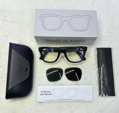 Leather Case Charging Case AI Assistant Smart Glasses HD5ULTRA Photo Video Recording 800W Real-time Translation WiFi - 9