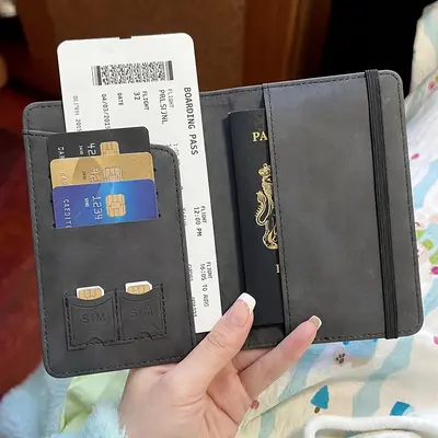 Милый чехол для паспорта с принтом кота, сумка для документов, многофункциональный кардхолдер - 4