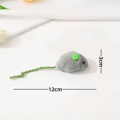 Plush Mouse Toy Set with Feathers, Scratch and Bite Resistant Cat Toy, Catnip - 8