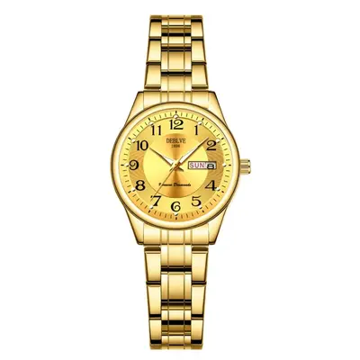 Women's fashion ultra-thin steel band dual calendar luminous waterproof internet celebrity digital girls Korean version watch quartz non-mechanical - 7