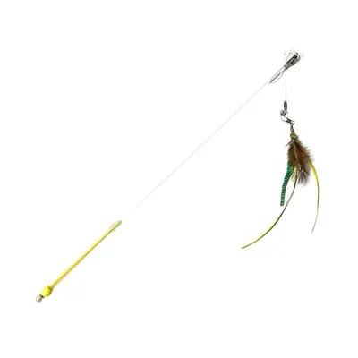 Feather Cat Teaser Wand with Rustling Paper and Long Rope - 5