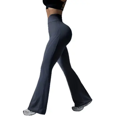 High-Waist Flare Yoga Pants for Women, Hip-Lifting Bare-Feel Sports Pants