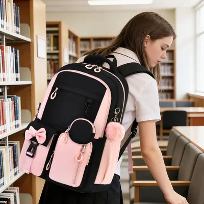Sınır Ötesi Amazon 2026 İlkokul Öğrencileri Okul Çantası Yüksek Kaliteli Çift Omuz Çantası Basit Sırt Çantası Fabrika Üç Parçalı Set