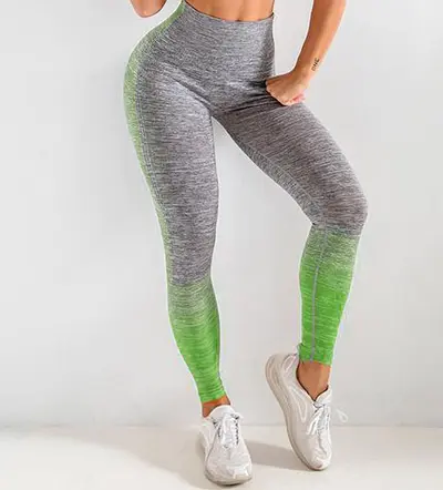 Seamless Gradient Yoga Pants, High Waist, Multicolor, Tight Fit - 9