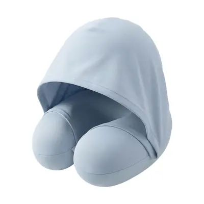 U-şekli bellek köpüklü boyun yastığı, buz ipekli seyahat yastığı - 5