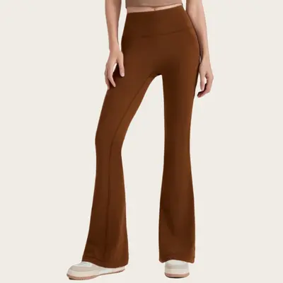 Women's Loose Yoga Flare Pants, High-Elastic Nylon - 7