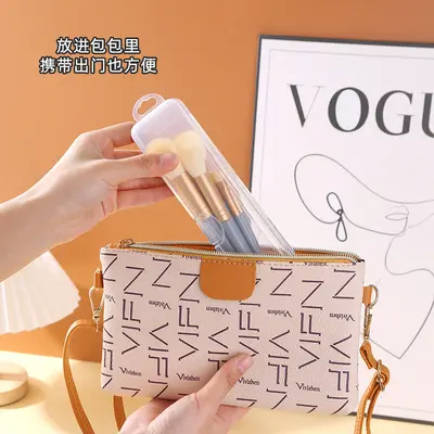 Portable Makeup Brush Storage Box, Dustproof with Lid