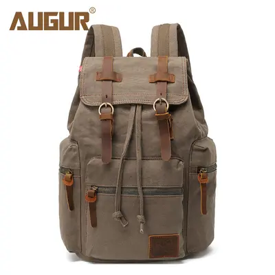 Amazon Best-Selling Vintage Double Shoulder Backpack Men's Laptop Travel Bag Trendy Fashion Unisex Backpack In Stock - 8