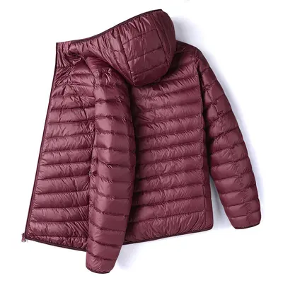 Men's Lightweight Short Hooded Cotton Jacket, Thin and Warm - 11