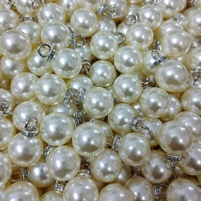 ABS Pearl Pendant with Hanging Ring, Decorative Charm for Wedding Gift Bags - 8