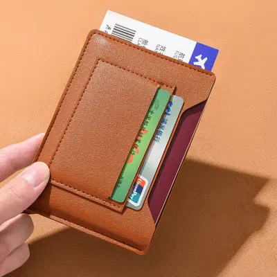 Ultra İnce Pasaport Cüzdanı Taşınabilir Çok Fonksiyonlu Kimlik Paketi Kart Tutucu Yurt Dışı Seyahat Pasaport Çantası Uçak Bileti Tutucu Koruma Kılıfı Kart Çantası