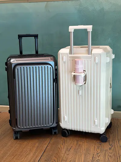 Front-Opening Luggage 2025 New Model Expandable Multifunctional Trolley Case 20 Inch Carry-On Password Lock Unisex