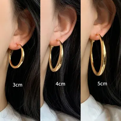 Moda blogcusu~Sade halka küpeler 2025 yeni trend erişilebilir lüks niş tasarım üst düzey halka küpeler - 4