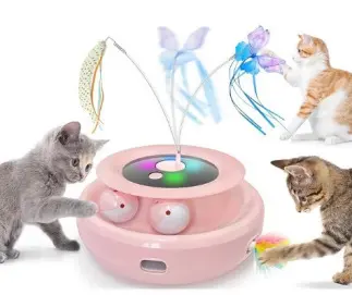 Electric Cat Toy, Automatic Turntable Teaser, Self-Play Interactive - 9