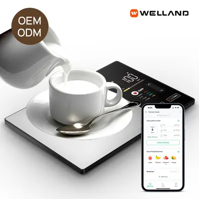 Paslanmaz çelik akıllı mutfak besin terazisi, uygulama ile Bluetooth bağlantısı, yüksek hassasiyetli ölçüm terazisi, OEM özelleştirme