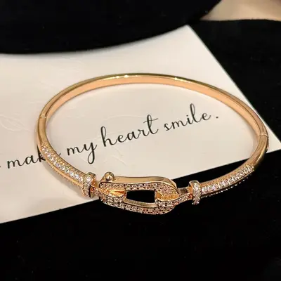 Strass-Hufeisenschnalle-Geometrie-Armband für Damen