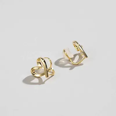 Metall-Ohrringe Ringform, französischer Ohrclip ohne Loch - 12