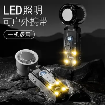 Neck-Hanging Mini Handheld Fan, USB Rechargeable, Foldable, Semiconductor Cooling - 5