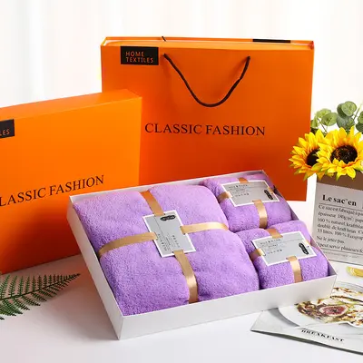 Dreiteiler Handtuchtuch Korallenfleece Geschenkbox - 10
