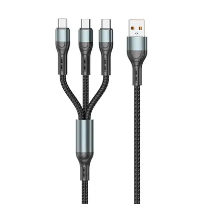 Letao 3-in-1 100W super fast charging cable 6A compatible with iPhone and Android