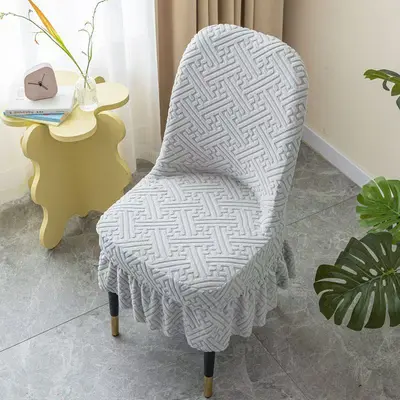 Evrensel Yay Şeklinde Sandalye Kılıfı Dört Mevsim Elastik Kalın Ananas Desen Yay Şeklinde Ev Tipi Dış Ceket Yemek Sandalyesi Kılıfı - 7