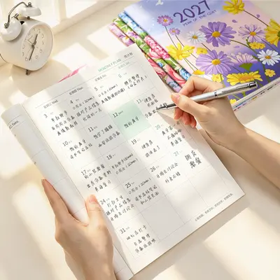 2027 Monthly Planner Notebook A4, Daily Schedule and Check-in Calendar