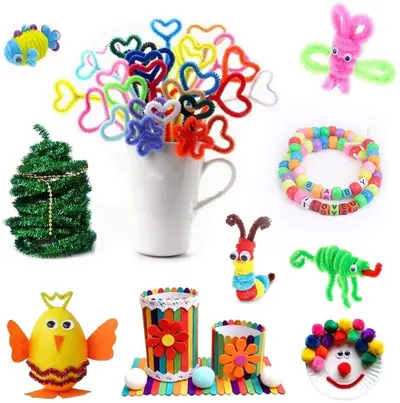 Children's Handmade Educational Craft Material Kit, 1200 Pieces - 5