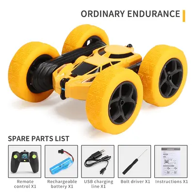 Double-Sided Stunt 4WD Remote Control Car, 360-Degree Flip, with Lights - 9