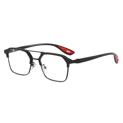 Men's Metal Double-Bridge Polarized Square Sunglasses, UV400 Protection - 4