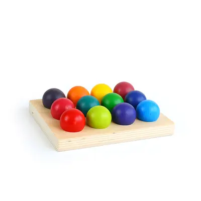 Holz-Regenbogen-Sortierspielzeug mit 12 Farben Sortierbrett - 2