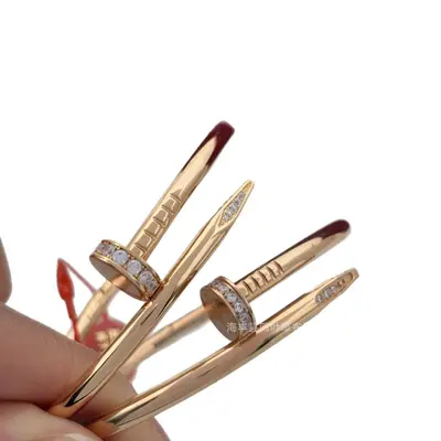 V altın çivi çifti bilezik 18K roségold elastik