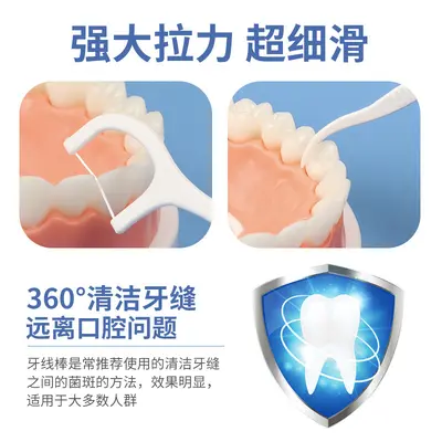 Disposable Polymer Dental Floss Sticks, Portable Box