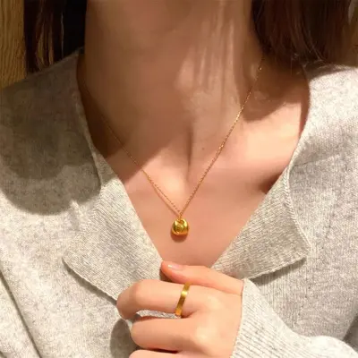 S999 Silber Perlenkette Damen Nischendesign Luxus hochwertiges Feeling kein Verfärben minimalistisch Schlüsselbein Kette Accessoires Großhandel