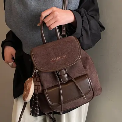 Retro Large Capacity Women's Backpack for Travel and Commuting - 5
