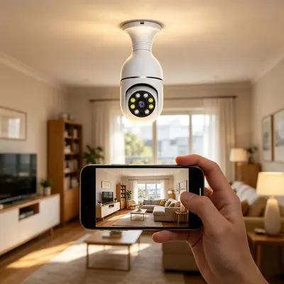 WiFi Light Bulb Camera 360° Rotating HD Night Vision