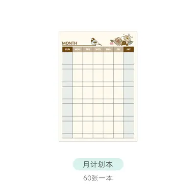 Blue Bird Flower Portable Weekly Planner Notebook - 10