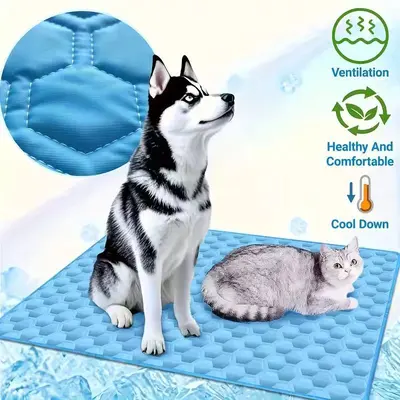 Haustier-Kühlmatte, Eisseiden-Kühlkissen für Katzen und Hunde