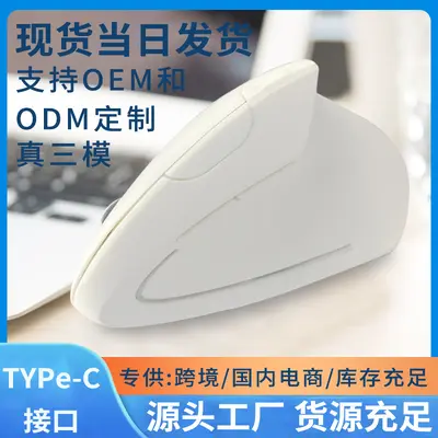 In Stock Vertical Wireless Ergonomic Mouse Cross-Border Luminous Dual Mode Rechargeable Silent Optical Bluetooth Mouse Wholesale