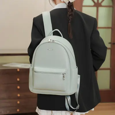 Women's PU Leather Backpack, Large Capacity School and Travel Bag - 4