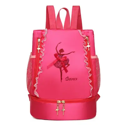Girls' Latin Ballet Dance Backpack with Shoulder Strap, Printable Princess Design - 11